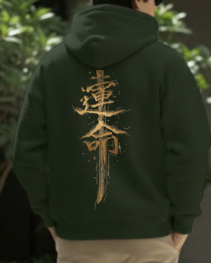 H&U Oversized Fleece Hoodie (Unisex) – Olive Green | DTF Printed Minimal Streetwear Hoodie